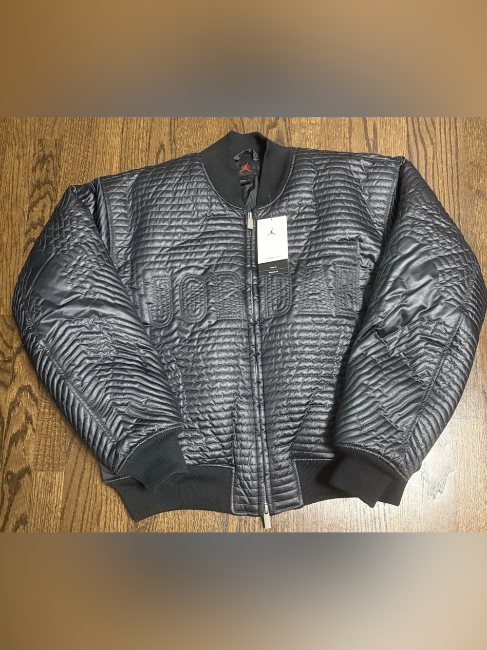 Jordan Flight Varsity Full Zip Quilted Black Bomber Jacket Men’s Sz S II5314-010